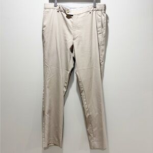 Peter Millar Khaki Straight Leg Chino Pants Polyester Golf Casual Size 36/32